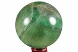 Polished Green Fluorite Sphere - Madagascar #191250-1